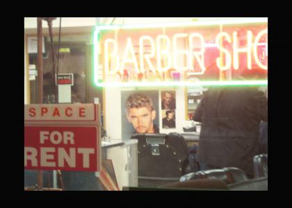 Barber Shop Ad Stares Into Your Soul