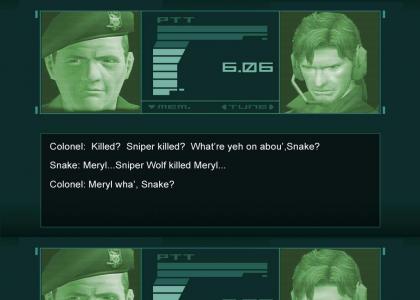 MERYL DIES IN MGS1