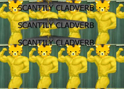 Scantily Cladverb