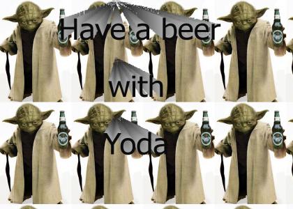Yoda with beer