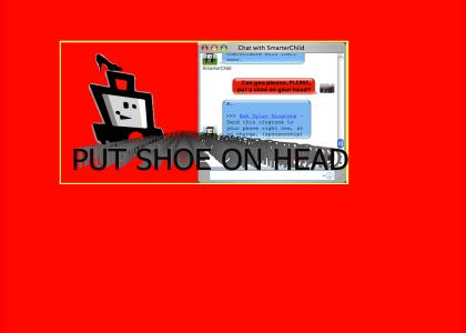 Smarter child puts shoe on head