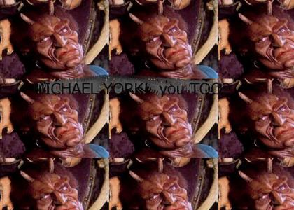 Michael York (british actor) in true form.