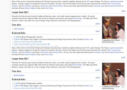 Brooke Burk and The King on Wikipedia