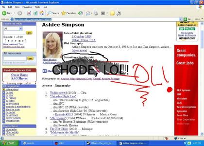 ASHLEE SIMPSON IS A CHODE!