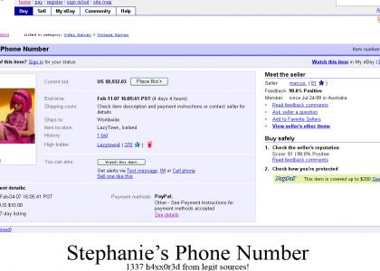 Stephanie's Phone Number on eBay!!!