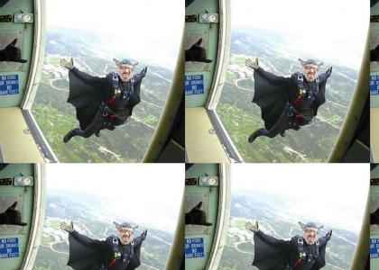 Old Batman goes skydiving