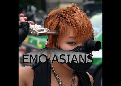 Cyberpunk Emo Asian Girl Can't Take Life