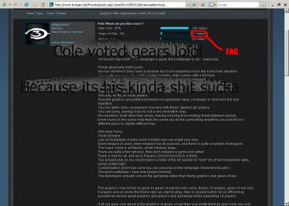 Gears of war sucks, cole probally voted it better.