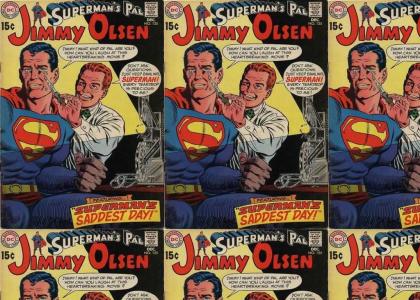 Superman and Jimmy Olsen watch Schindler's List