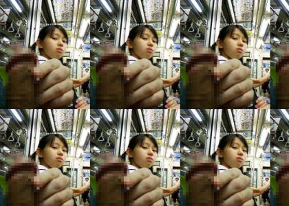 Japanese girl gets pwned on the subway