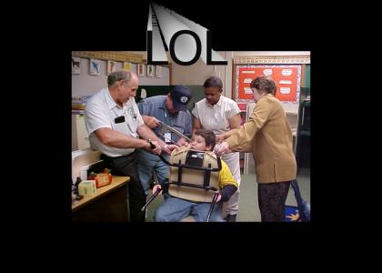 Kids head gets stuck in chair