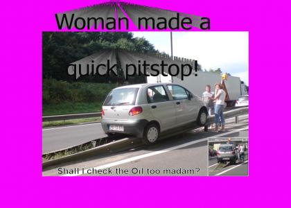 Woman made a quick pitstop
