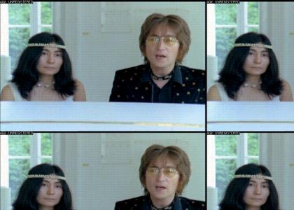 Yoko Ono doesn't change facial expressions