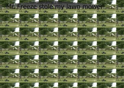 Mr. Freeze stole my lawn mower!