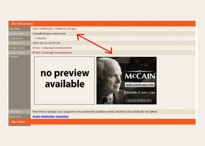 McCain is Coat-tailing BTape's Success!