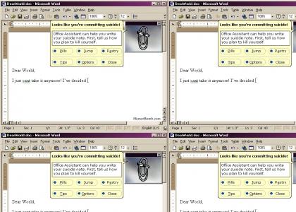 MS office assistant for suicide (emo)