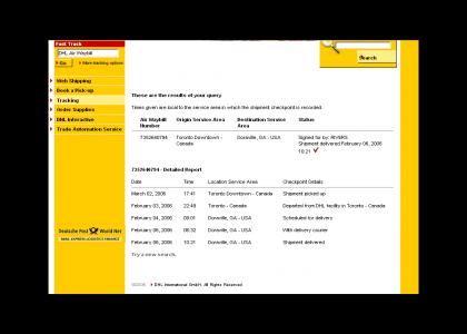 DHL - When it absolutely, positively has to be there last month!