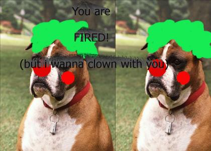dog, the boss (clown)