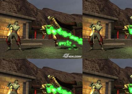 Shao Kahn farts fire