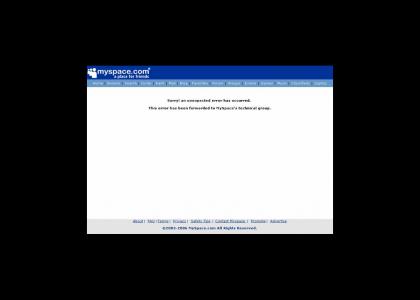 Myspace unexpected error