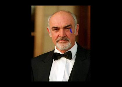 Sean Connery looks sad.