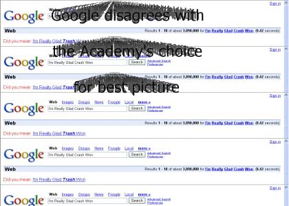 Google vs. Crash, Hard Feelings?