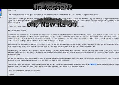 Sega calls us un-kosher!?