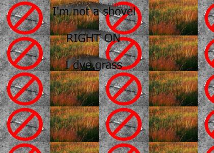 I'm not a shovel, I dye grass