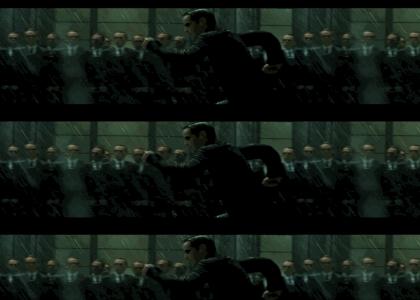 Agent Smith chases Neo