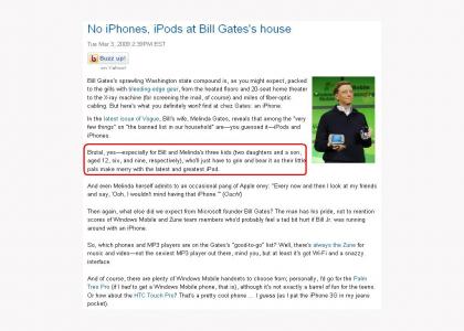 Bill Gates Doesn't Like  iPods