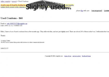 Used condoms for sale on craigslist