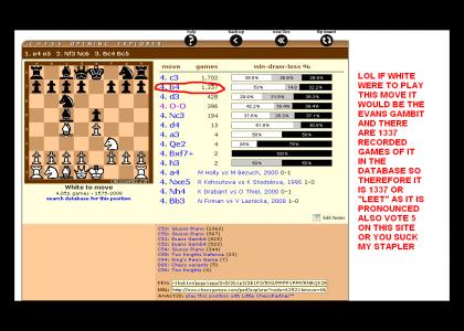 CHESSTMND: Evans Gambit is L337