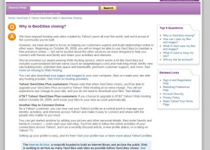 R.I.P. Geocities