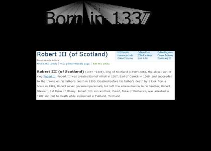Robert the 3rd is 1337