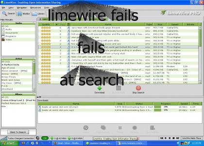 limewire fails at search