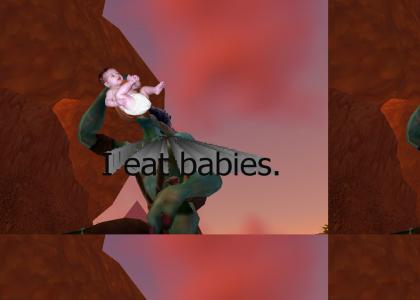 WoW Troll Eats Babies...