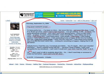 Another Myspace Suicide? Soon Enough...