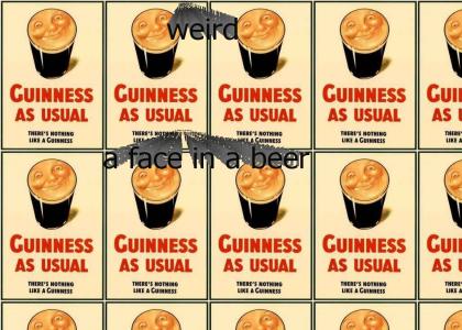 Weird, a face in a beer!