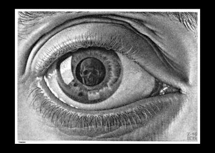 M.C. Escher painting stares into your soul
