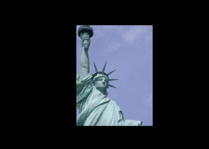 The statue of liberty doesn't change facial expressions