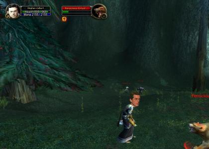 Colbert faces a bear in World of Warcraft