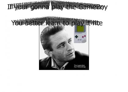 Johnny Cash plays gameboy