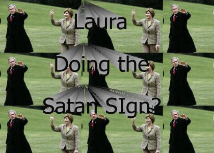 BuSh'S WifE DoEs LaTiN Satan SIgn
