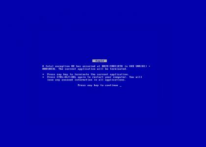 Blue screen of death