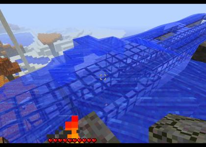 Minecraft : My tunnel is covered with water