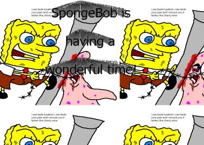 SpongeBob is having a wonderful time