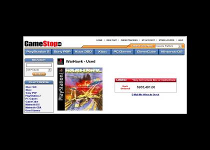Warhawk PS1 Game - ONLY $933,491.00 - GameStop