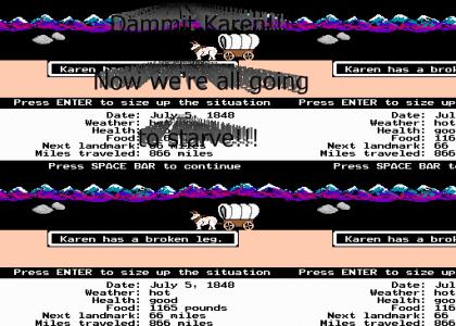 Oregon Trail hard times