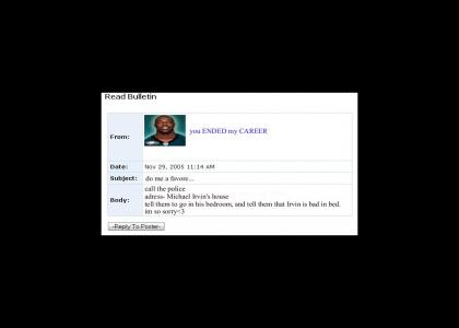 Terrell Owens MySpace suicide