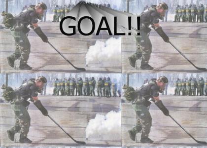 TEAR GAS HOCKEY!!